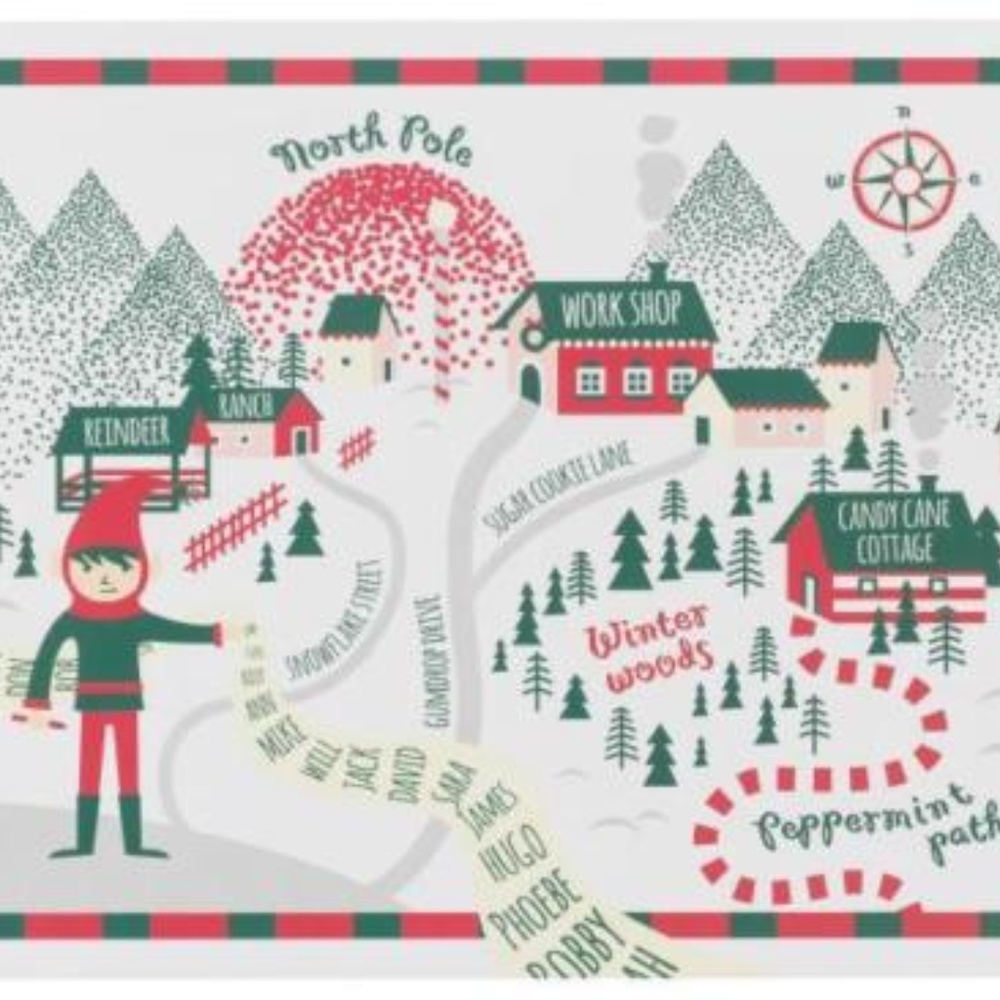 NOW DESIGNS North Pole PLACEMATS Set/4 ELVES NWT
